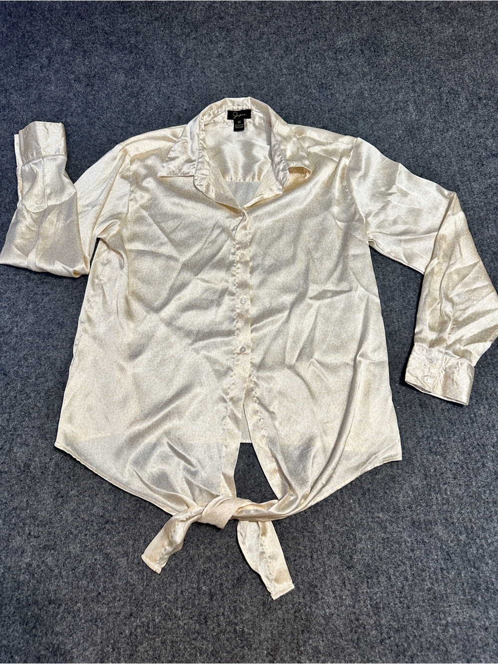 Satin long sleeve button down blouse